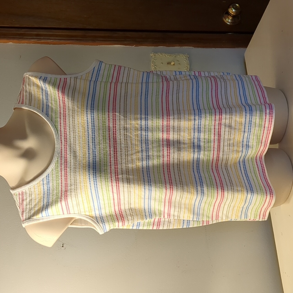 Southern Expressions Colorful Striped Dots Tank Top